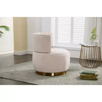 Sofá giratorio de terciopelo 360, sillón redondo moderno, sofá individual tapizado amplio con estructura de madera maciza para sala de estar, dormitorio, sala de juegos