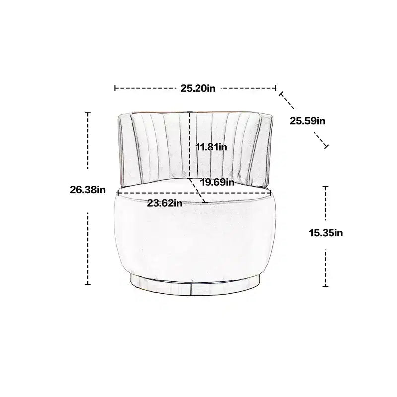 Sofá giratorio de terciopelo 360, sillón redondo moderno, sofá individual tapizado amplio con estructura de madera maciza para sala de estar, dormitorio, sala de juegos