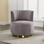 Sofá giratorio de terciopelo 360, sillón redondo moderno, sofá individual tapizado amplio con estructura de madera maciza para sala de estar, dormitorio, sala de juegos