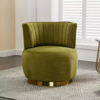 Sofá giratorio de terciopelo 360, sillón redondo moderno, sofá individual tapizado amplio con estructura de madera maciza para sala de estar, dormitorio, sala de juegos