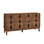 Mesa aparador, gabinete de almacenamiento tipo consola con 4 puertas y estantes ajustables, gabinete aparador para cocina o entrada.