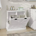 Mueble de lavandería basculante – 2 cestos clasificadores, estante superior, MDF, 80x35x78 cm