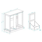 Mueble de lavandería basculante – 2 cestos clasificadores, estante superior, MDF, 80x35x78 cm