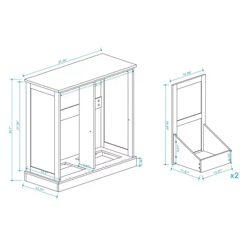 Mueble de lavandería basculante – 2 cestos clasificadores, estante superior, MDF, 80x35x78 cm