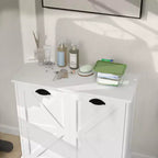 Mueble de lavandería basculante – 2 cestos clasificadores, estante superior, MDF, 80x35x78 cm