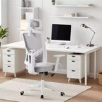 Silla de escritorio ergonómica de malla | Reposacabezas acolchado y ruedas | Silla gamer/de oficina para sala de e-Sports, oficina, dormitorio