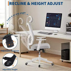Silla de escritorio ergonómica de malla | Reposacabezas acolchado y ruedas | Silla gamer/de oficina para sala de e-Sports, oficina, dormitorio
