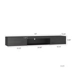 TUYOHW Mueble de TV flotante montado en la pared con luces LED para televisores de hasta 65 pulgadas, centro de entretenimiento con espacio de almacenamiento