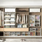 Zapatero de 6 niveles con puerta – apilable, desmontable, a prueba de polvo, MDF