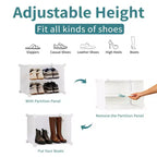 Zapatero de 6 niveles con puerta – apilable, desmontable, a prueba de polvo, MDF