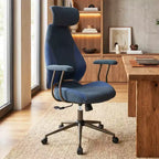 Silla de oficina ergonómica Costway con reposacabezas 2D, respaldo reclinable y ruedas, silla gaming azul/marrón y beige/gris y azul