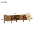 Mueble para TV de 70" con puertas de ratán y 2 cajones – Compatible con TV de 80", gestión de cables