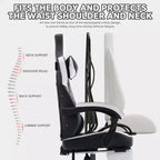 Silla de juego giratoria 360 versátil TUYOHW, sillas de oficina ajustables con ruedas, respaldo reclinable y reposapiés, sillas ergonómicas para videojuegos, máx. 136 kg