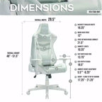 TUYOHW Silla giratoria para juegos de 136 kg con altura ajustable, cojín lumbar y para la cabeza, ruedas, sillas ergonómicas para oficina y videojuegos para oficina y hogar