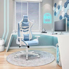TUYOHW Silla giratoria para juegos de 136 kg con altura ajustable, cojín lumbar y para la cabeza, ruedas, sillas ergonómicas para oficina y videojuegos para oficina y hogar