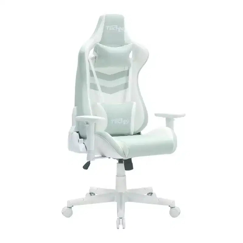 TUYOHW Silla giratoria para juegos de 136 kg con altura ajustable, cojín lumbar y para la cabeza, ruedas, sillas ergonómicas para oficina y videojuegos para oficina y hogar