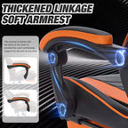 TUYOHW Silla giratoria de 360° para videojuegos, silla de oficina con ruedas, respaldo reclinable, altura del asiento y reposapiés ajustables, sillas ergonómicas para videojuegos, 300 libras máx.