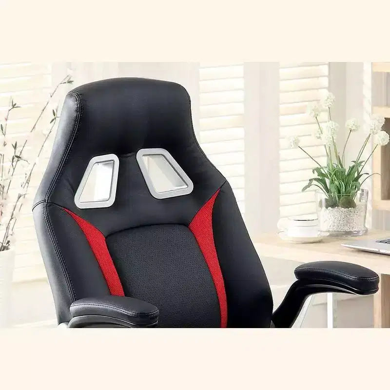 TUYOHW Silla de juego ergonómica ajustable, giratoria 360 grados con ruedas, silla de ordenador negra/roja para oficina y hogar, silla de ocio versátil