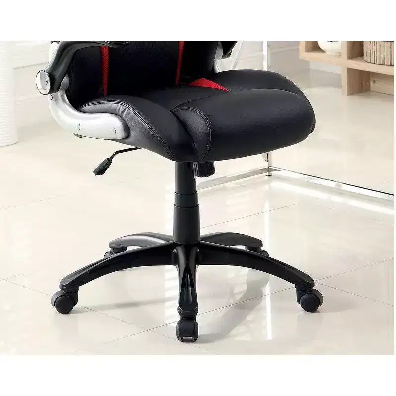 TUYOHW Silla de juego ergonómica ajustable, giratoria 360 grados con ruedas, silla de ordenador negra/roja para oficina y hogar, silla de ocio versátil