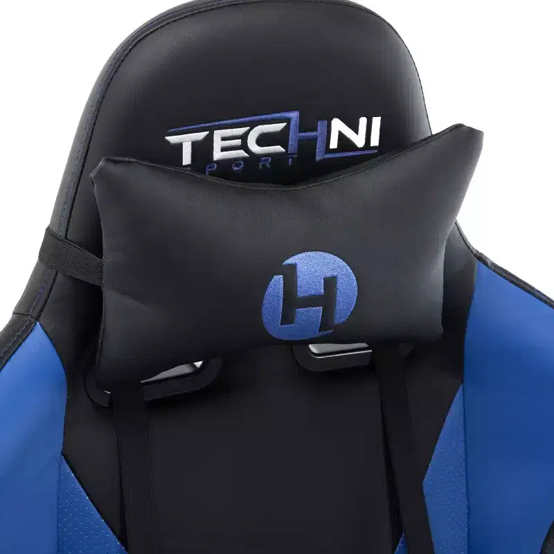 TUYOHW Silla de juego ergonómica ajustable, sillas de oficina giratorias 360° con almohada para cabeza y lumbar, silla reclinable de 90-150 para oficina y hogar, 113 kg máx., azul