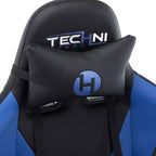 TUYOHW Silla de juego ergonómica ajustable, sillas de oficina giratorias 360° con almohada para cabeza y lumbar, silla reclinable de 90-150 para oficina y hogar, 113 kg máx., azul