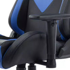 TUYOHW Silla de juego ergonómica ajustable, sillas de oficina giratorias 360° con almohada para cabeza y lumbar, silla reclinable de 90-150 para oficina y hogar, 113 kg máx., azul