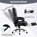 Sillón de masaje TUYOHW, silla ejecutiva para oficina, silla de oficina ergonómica giratoria 360 con reposapiés, silla reclinable para ordenador con altura ajustable, negra