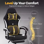 Silla Gaming Costway con reposacabezas, soporte lumbar, reposabrazos articulados, respaldo reclinable