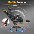 Silla Gaming Costway con reposacabezas, soporte lumbar, reposabrazos articulados, respaldo reclinable