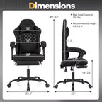 Silla de Ordenador Costway Regulable en Altura con Reposacabezas, Soporte Lumbar, Reposabrazos de Enlace Negro/Gris