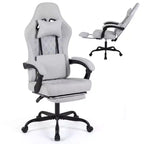 Silla de Ordenador Costway Regulable en Altura con Reposacabezas, Soporte Lumbar, Reposabrazos de Enlace Negro/Gris