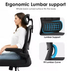 Silla de oficina ergonómica de malla TUYOHW con soporte lumbar ajustable, reposacabezas y reposabrazos abatibles, silla de escritorio para oficina en casa para estudio, sala de juegos
