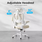Silla de oficina ergonómica de malla TUYOHW con soporte lumbar ajustable, reposacabezas y reposabrazos abatibles, silla de escritorio para oficina en casa para estudio, sala de juegos