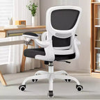 Silla cómoda de malla transpirable KERDOM con soporte lumbar, con reposabrazos abatibles, silla gaming para oficina en casa