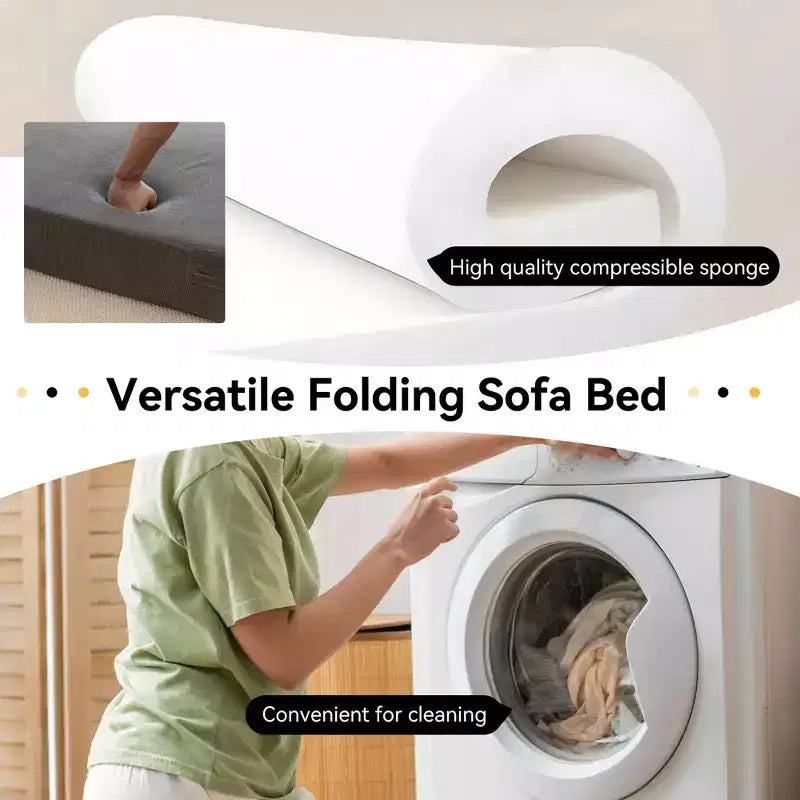 Sofá cama plegable, sillón reclinable con almohada, colchón de suelo, sofá de suelo con respaldo para sala de estar, dormitorio, habitación de invitados, oficina en casa, tamaño individual
