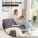 Sofá cama plegable, sillón reclinable con almohada, colchón de suelo, sofá de suelo con respaldo para sala de estar, dormitorio, habitación de invitados, oficina en casa, tamaño individual