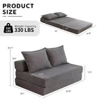 Sofá cama plegable, sillón reclinable con almohada, colchón de suelo, sofá de suelo con respaldo para sala de estar, dormitorio, habitación de invitados, oficina en casa, tamaño individual