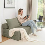 Sofá cama plegable, sillón reclinable con almohada, colchón de suelo, sofá de suelo con respaldo para sala de estar, dormitorio, habitación de invitados, oficina en casa, tamaño individual