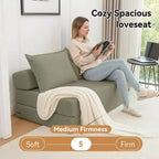 Sofá cama plegable, sillón reclinable con almohada, colchón de suelo, sofá de suelo con respaldo para sala de estar, dormitorio, habitación de invitados, oficina en casa, tamaño individual