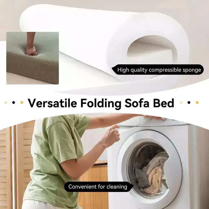 Sofá cama plegable, sillón reclinable con almohada, colchón de suelo, sofá de suelo con respaldo para sala de estar, dormitorio, habitación de invitados, oficina en casa, tamaño individual