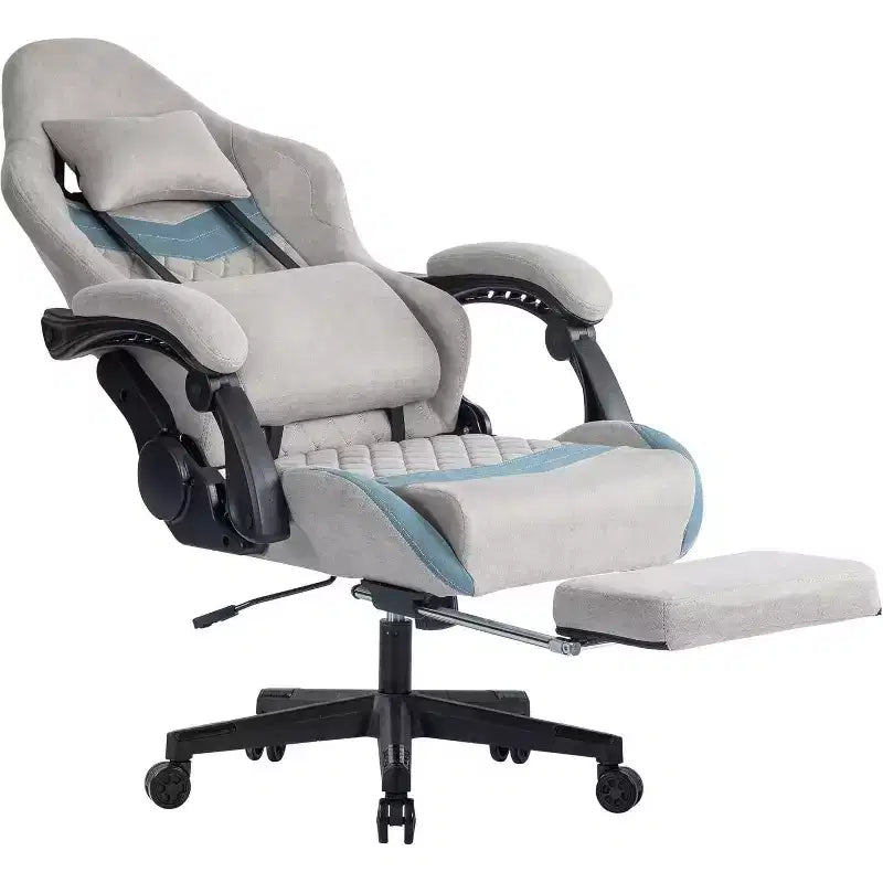 BALHAM TRADE-Sillón para ordenador con reposacabezas, reposapiés, soporte lumbar ajustable, y reposabrazos con unión sincronizada para personas grandes y altas