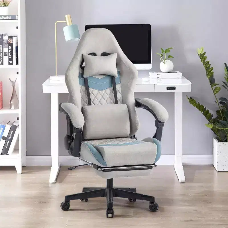BALHAM TRADE-Sillón para ordenador con reposacabezas, reposapiés, soporte lumbar ajustable, y reposabrazos con unión sincronizada para personas grandes y altas