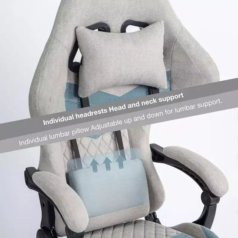 BALHAM TRADE-Sillón para ordenador con reposacabezas, reposapiés, soporte lumbar ajustable, y reposabrazos con unión sincronizada para personas grandes y altas