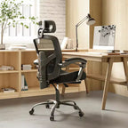 Silla de oficina ergonómica TUYOHW con reposapiés retráctil, silla gaming con cojín de apoyo lumbar y reposabrazos acolchados, silla giratoria para oficina