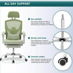 Silla de oficina ergonómica TUYOHW con reposapiés retráctil, silla gaming con cojín de apoyo lumbar y reposabrazos acolchados, silla giratoria para oficina