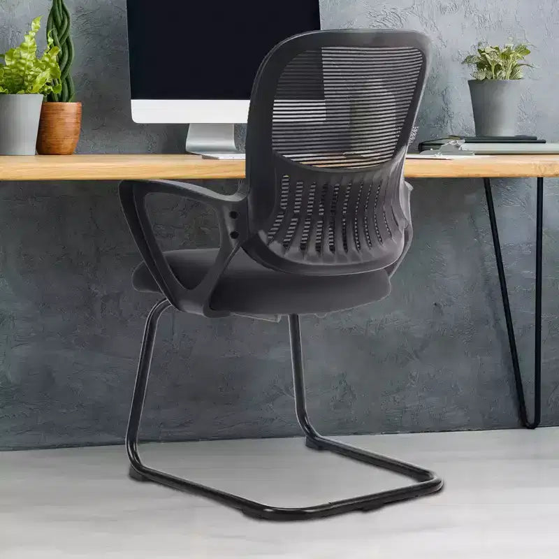 Silla de oficina ergonómica TUYOHW con asiento acolchado, silla gaming con reposabrazos y soporte lumbar, sillas de ordenador para sala de lectura, negra