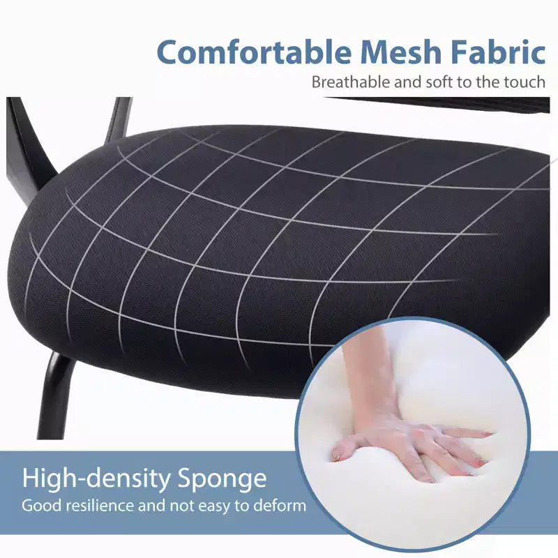 Silla de oficina ergonómica TUYOHW con asiento acolchado, silla gaming con reposabrazos y soporte lumbar, sillas de ordenador para sala de lectura, negra