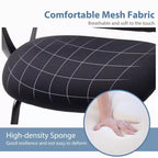 Silla de oficina ergonómica TUYOHW con asiento acolchado, silla gaming con reposabrazos y soporte lumbar, sillas de ordenador para sala de lectura, negra