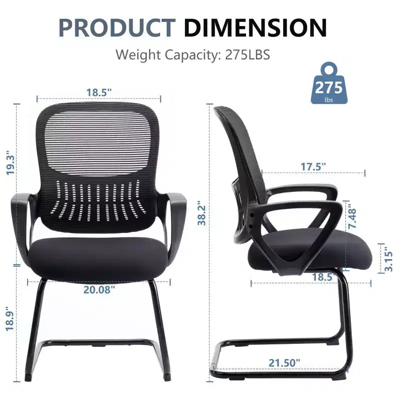 Silla de oficina ergonómica TUYOHW con asiento acolchado, silla gaming con reposabrazos y soporte lumbar, sillas de ordenador para sala de lectura, negra