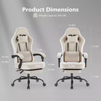 Silla de oficina ergonómica TUYOHW con reposabrazos acolchado, silla gaming con soporte lumbar, silla giratoria con ruedas para casa y oficina